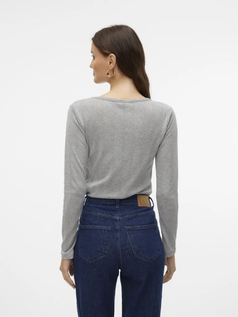 VMLISA POINTELLE LS TOP JRS NOOS light grey melange