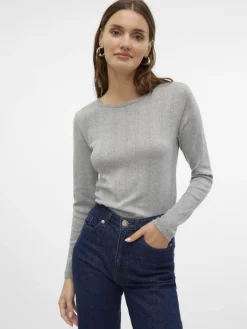 VMLISA POINTELLE LS TOP JRS NOOS light grey melange