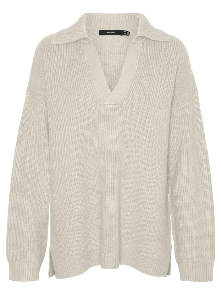 VMLUNA LS V-NECK LONG PULLOVER GA BOO birch