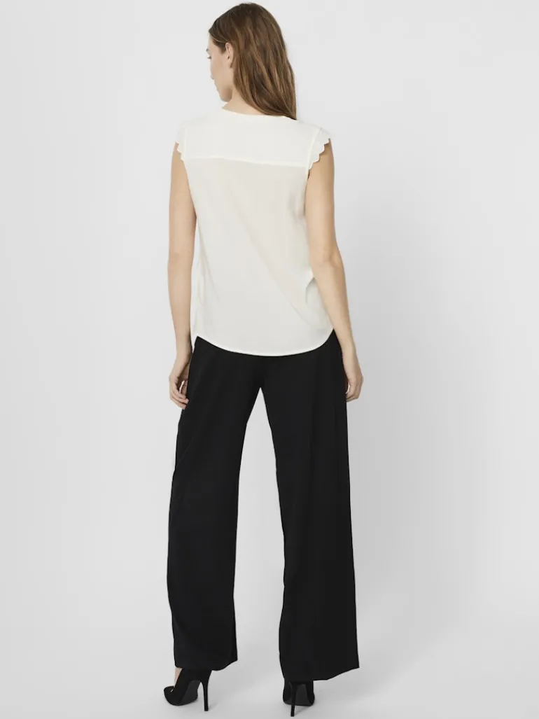 VMNADS S/L LACE TOP GA COLOR snow white