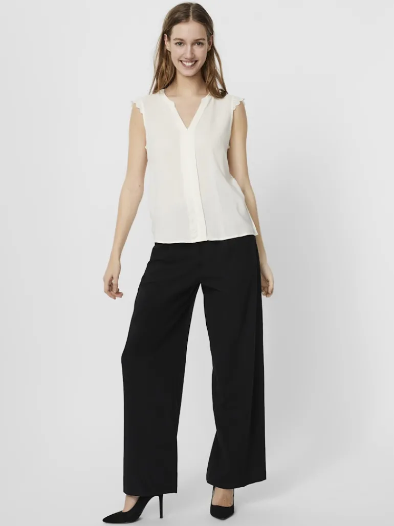 VMNADS S/L LACE TOP GA COLOR snow white