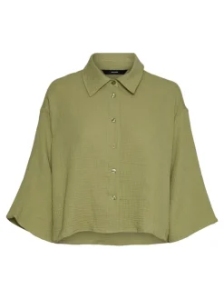 VMNATALI 3/4 CROP SHIRT WVN sage