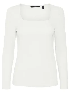 VMNATASHA LS PUFF SQUARE NECK TOP NOOS bright white