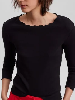 VMNEWAVA L/S O-NECK BABY LOCK TOP EXP black