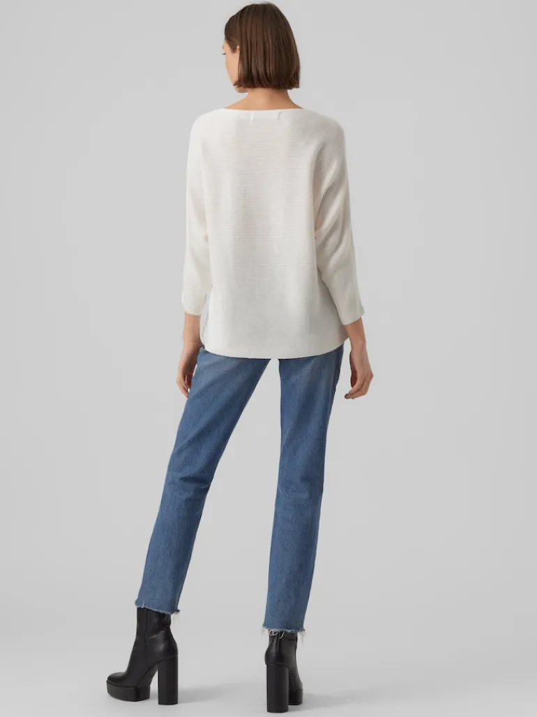 VMNORA 3/4 BOATNECK BLOUSE NOOS snow white