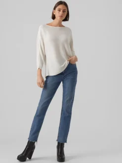 VMNORA 3/4 BOATNECK BLOUSE NOOS snow white