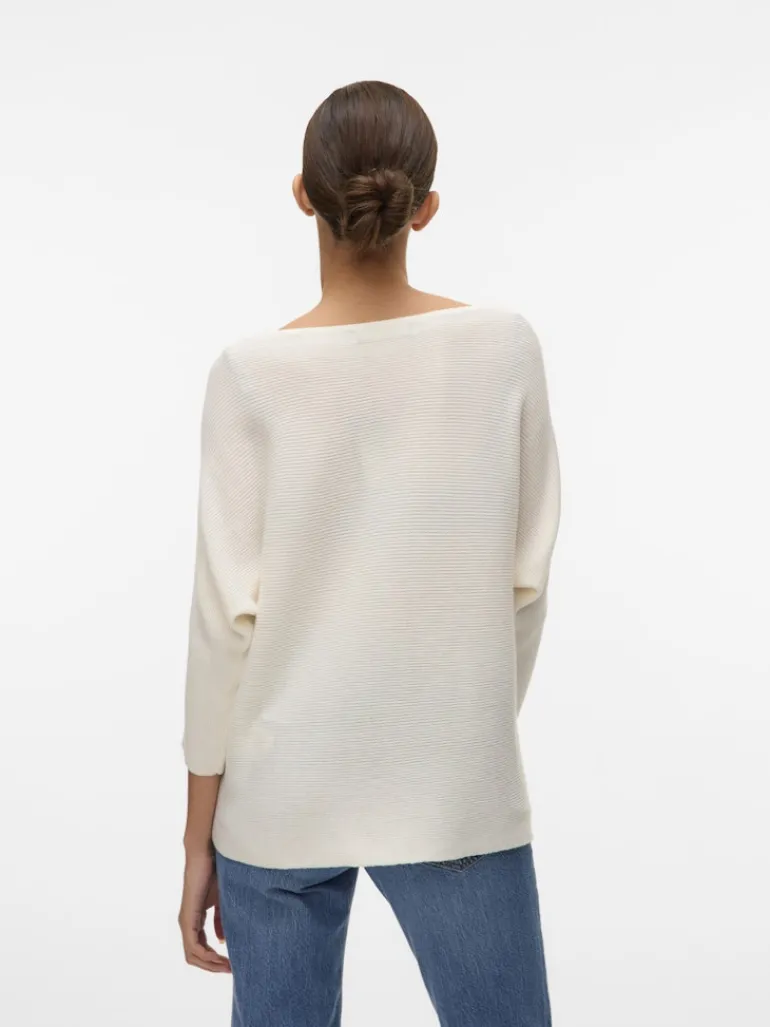 VMNORA 3/4 BOATNECK BLOUSE NOOS snow white