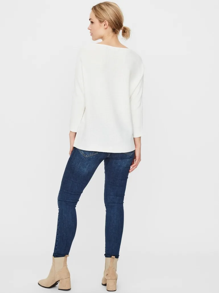 VMNORA 3/4 BOATNECK BLOUSE snow white