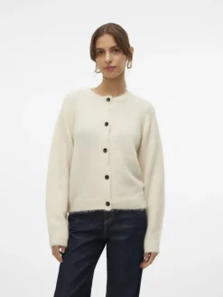 VMNOVAH LS O-NECK BUTTON CARDI GA NOOS birch