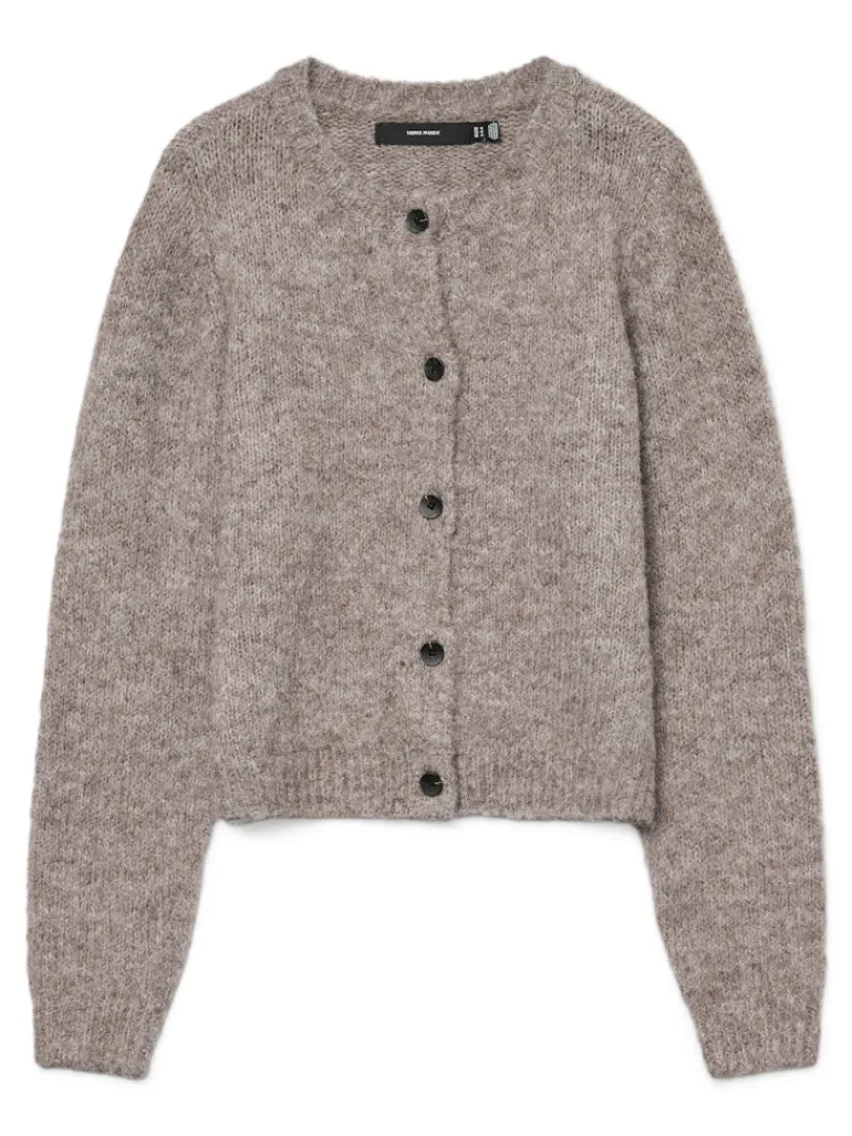 VMNOVAH LS O-NECK BUTTON CARDI GA NOOS brown lentil