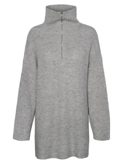 VMPERNILLA LS HIGHNECK ZIPPER PULL GA light grey melange