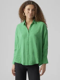 VMQUEENY LS OVERSIZE SHIRT WVN GA NOOS bright green