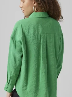 VMQUEENY LS OVERSIZE SHIRT WVN GA NOOS bright green