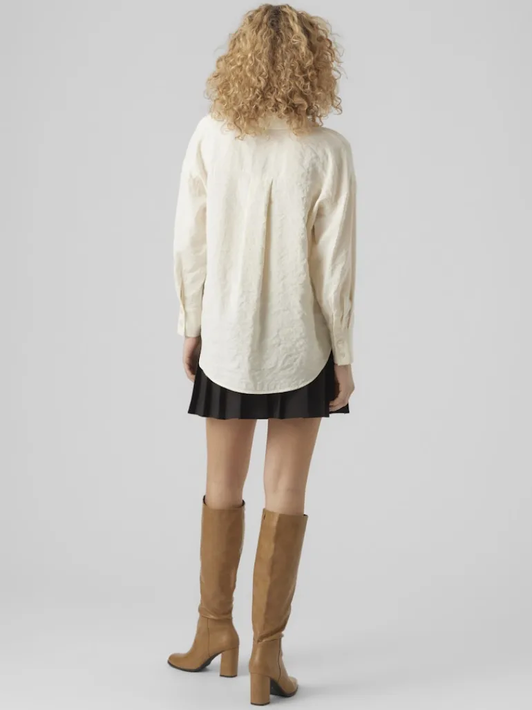 VMQUEENY LS OVERSIZE SHIRT WVN GA NOOS antique white