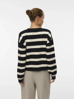 VMSABA FULL NEEDLE LS V-NECK CARDI NOOS black