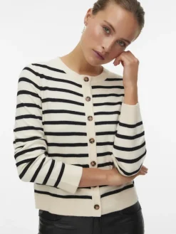 VMSABA PLAIN LS O-NECK CARDIGAN NOOS LX birch