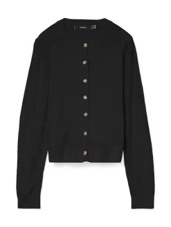 VMSABA PLAIN LS O-NECK CARDIGAN NOOS LX black