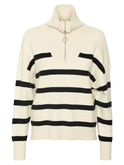 VMSABA STRIPE LS HIGHNECK BLOUSE GA NOOS birch