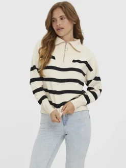 VMSABA STRIPE LS HIGHNECK BLOUSE GA NOOS birch