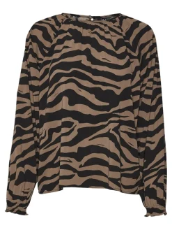 VMSHILAH NAJA LS SHORT TOP WVN GA brown lentil