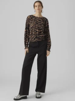 VMSHILAH NAJA LS SHORT TOP WVN GA brown lentil