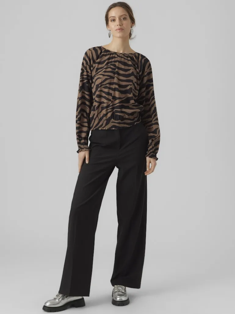 VMSHILAH NAJA LS SHORT TOP WVN GA brown lentil