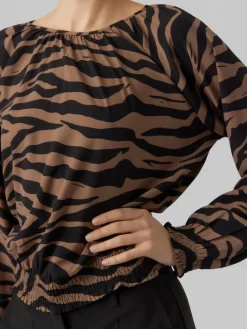 VMSHILAH NAJA LS SHORT TOP WVN GA brown lentil
