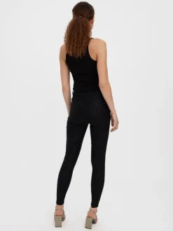 VMSOPHIA HR SKINNY ZEBRA COATED PANT black