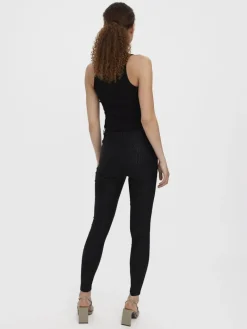 VMSOPHIA HR SKINNY ZEBRA COATED PANT black