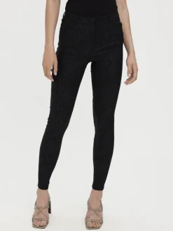 VMSOPHIA HR SKINNY ZEBRA COATED PANT black