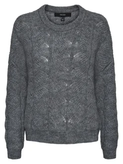 VMSTINNA LS STRUCTURE BLOUSE GA medium grey melange