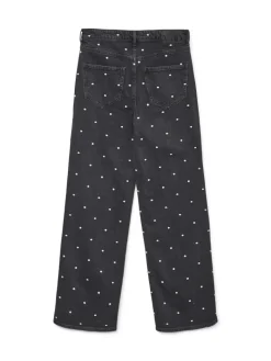 VMTESSA HR WIDE EMB DOT JEANS RA132 black denim