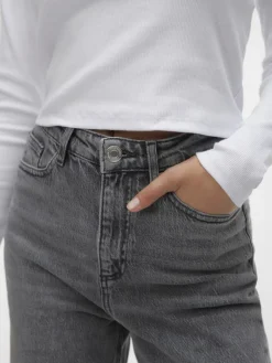 VMTESSA HR WIDE JEANS RA206 GA NOOS medium grey denim