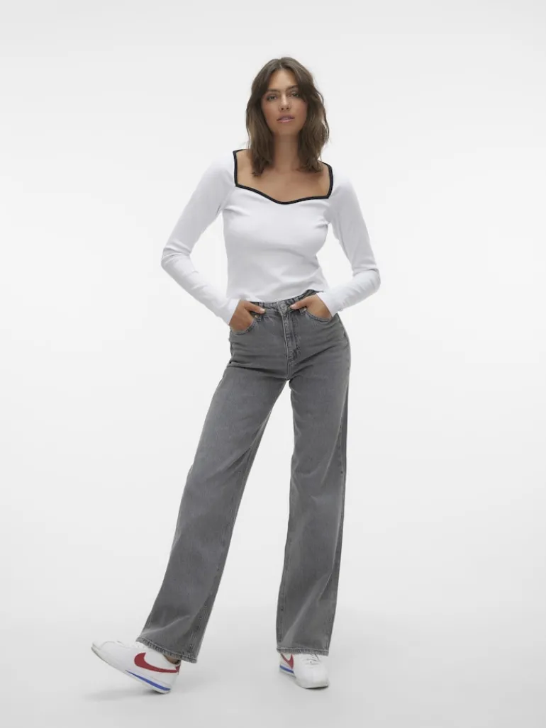 VMTESSA HR WIDE JEANS RA206 GA NOOS medium grey denim