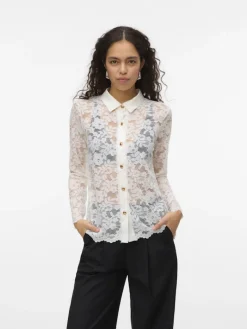 VMTILLE LS LACE SHIRT TOP JRS EXP snow white