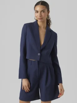 VMTROIAN LS CROPPED BLAZER navy blazer
