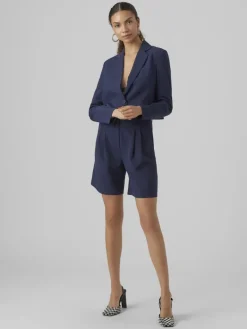 VMTROIAN LS CROPPED BLAZER navy blazer