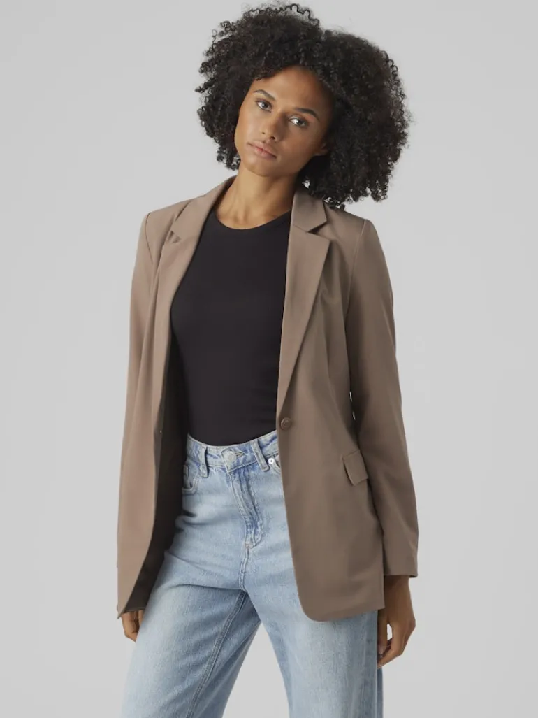 VMZELDA LS LOOSE BLAZER BOO brown lentil