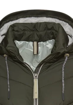 Wattierte Jacke mit abnehmbarer Kapuze forest