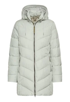 Wattierte Jacke mit abnehmbarer Kapuze light sage