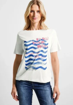 Wave Fotoprint Shirt vanilla white