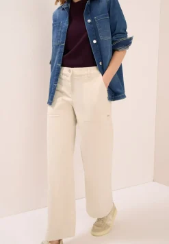 Wide Leg Cordhose oat milk beige