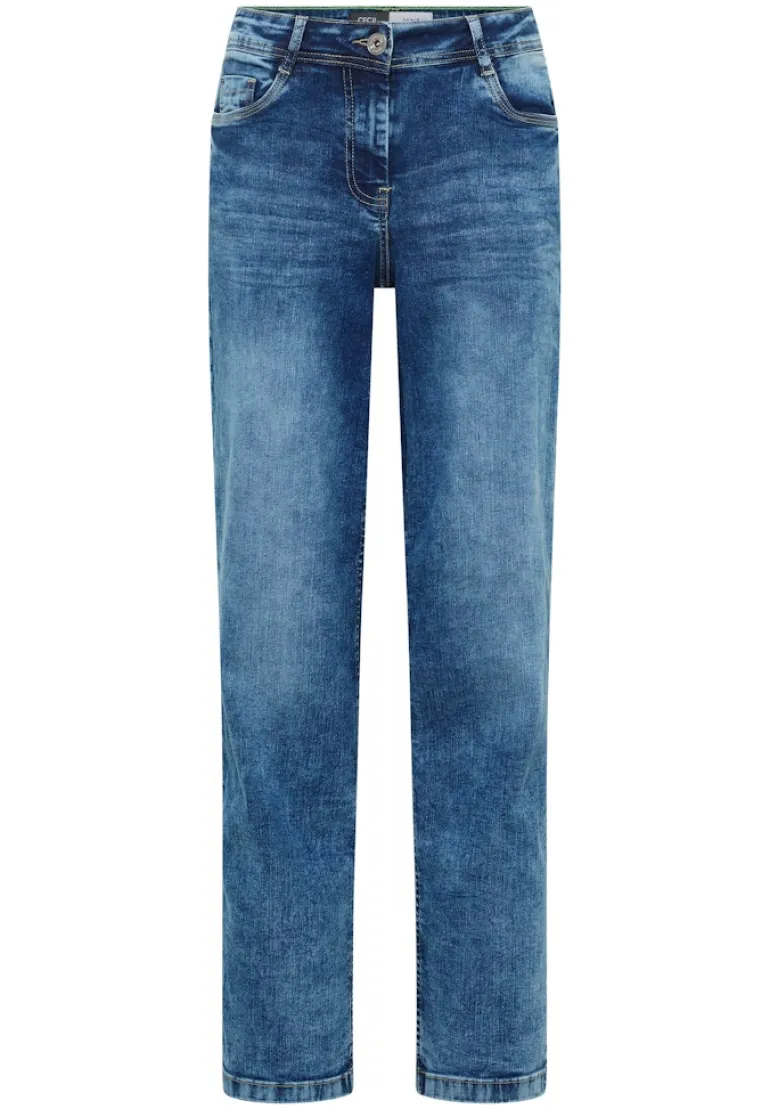 Wide Leg Jeans mid blue used wash