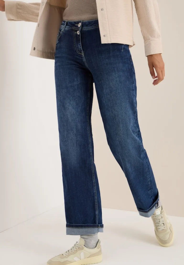 Wide Leg Jeans mid blue wash
