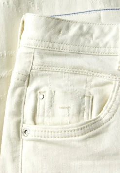 Wide Leg Jeans mit Muster light beige