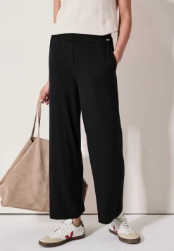 Wide Leg Jersey-Hose black