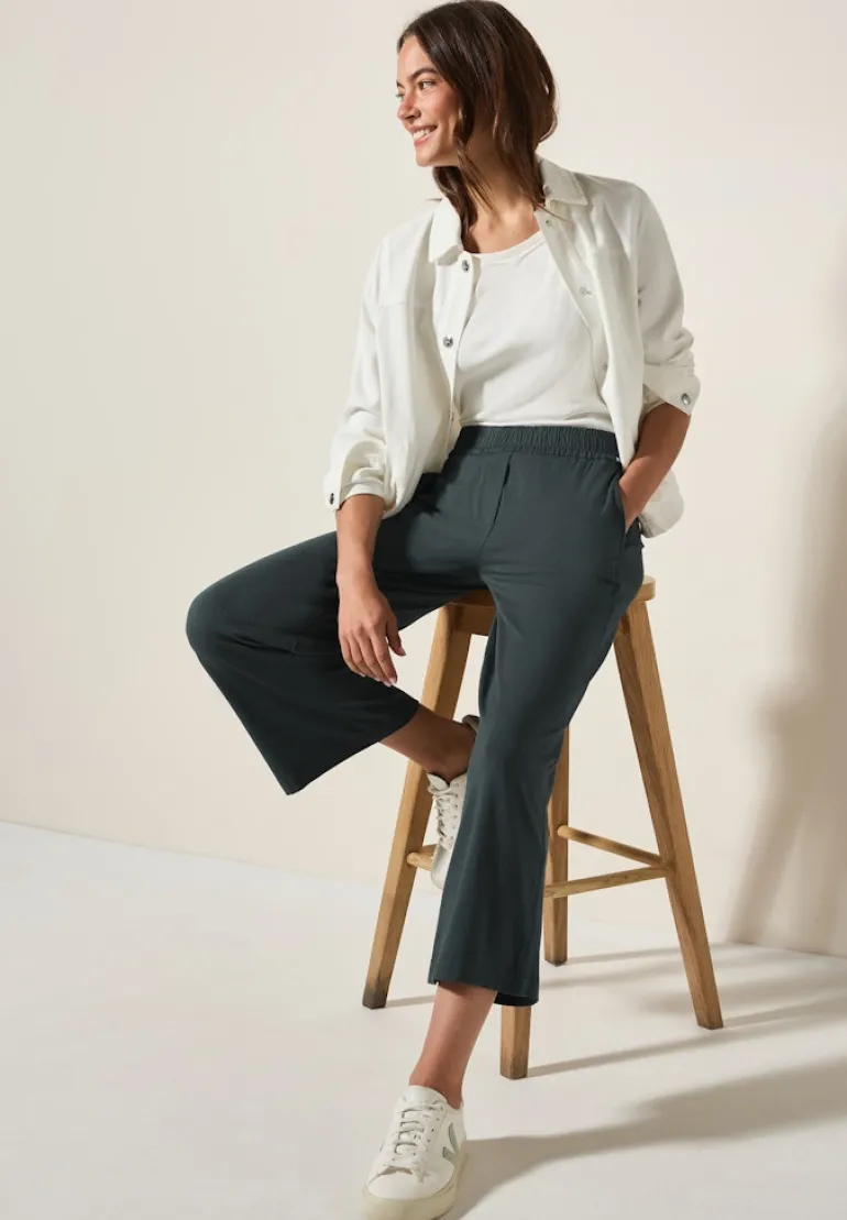 Wide Leg Jersey-Hose slate khaki