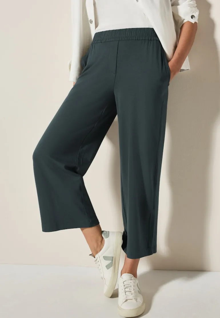 Wide Leg Jersey-Hose slate khaki