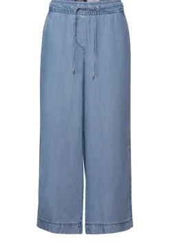 Wide Leg Lyocell-Hose light blue wash