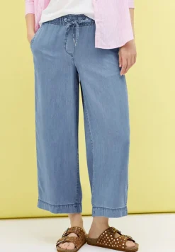 Wide Leg Lyocell-Hose light blue wash